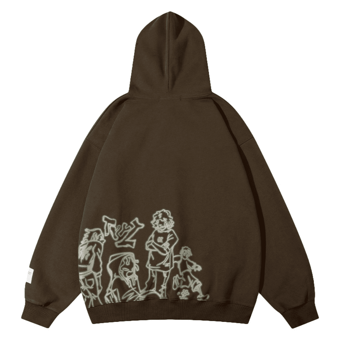 Sketchy Cartoon Print Hoodie