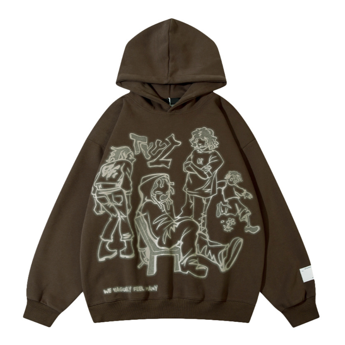 Sketchy Cartoon Print Hoodie